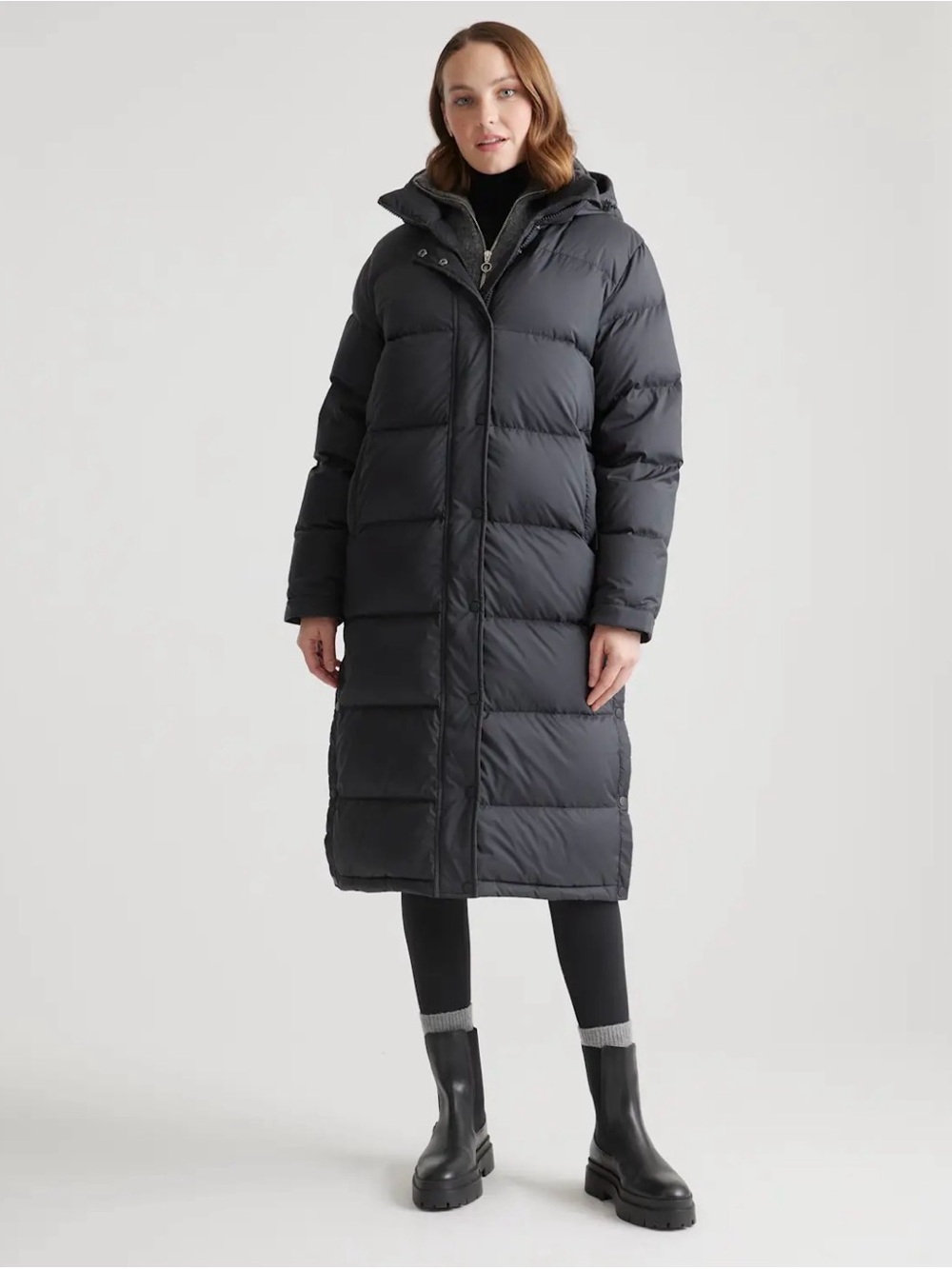 NWT Quince Black Responsible Down Parka Long Puffer Coat with Hood - Picture 3 of 13